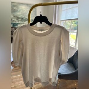 Short sleeve sweater with puff sleeve detail